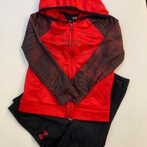 Under Armour Track Suit Toddler Boy 4t Red and Black